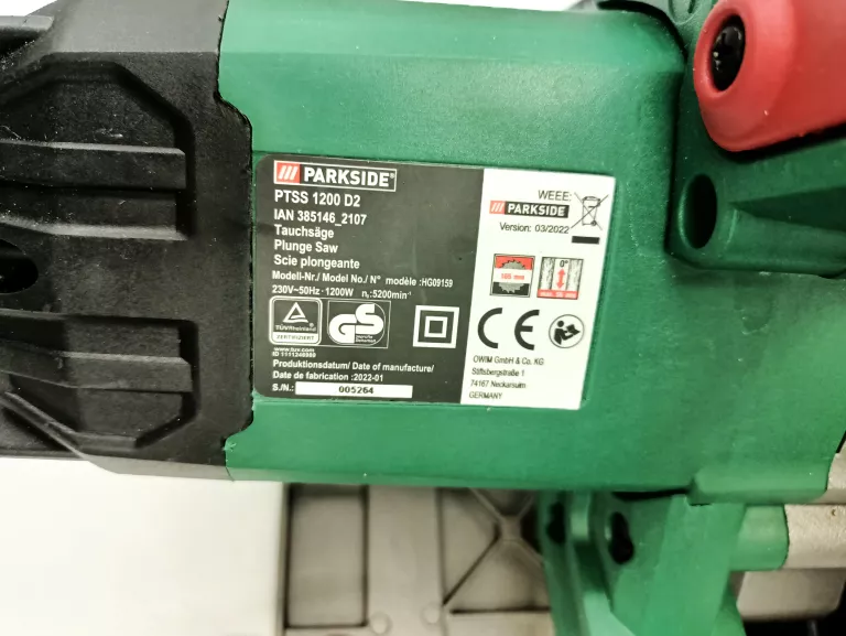 PILARKO-ZAGŁĘBIARKA PARKSIDE PTSS 1200 D2 + PUDEŁKO