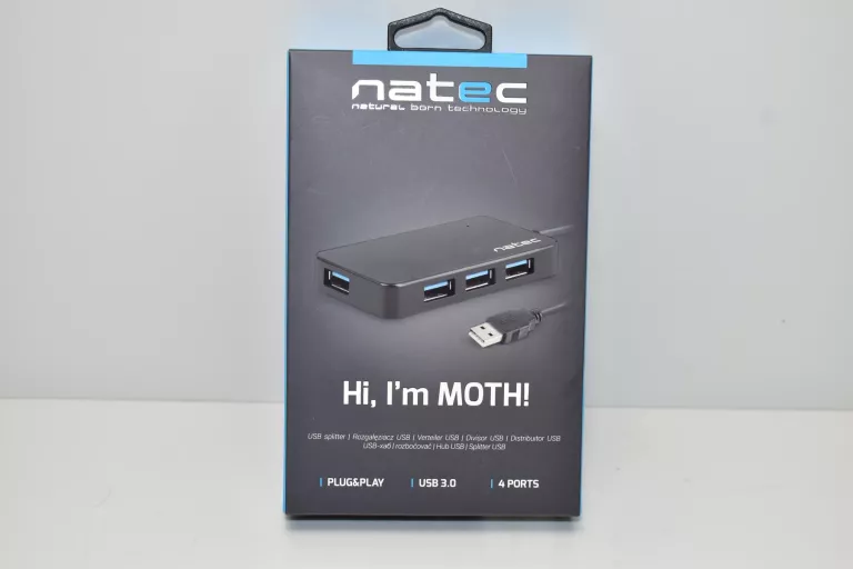 NATEC KONCENTRATOR USB 4 PORTY MOTH USB 3.0 CZARNY