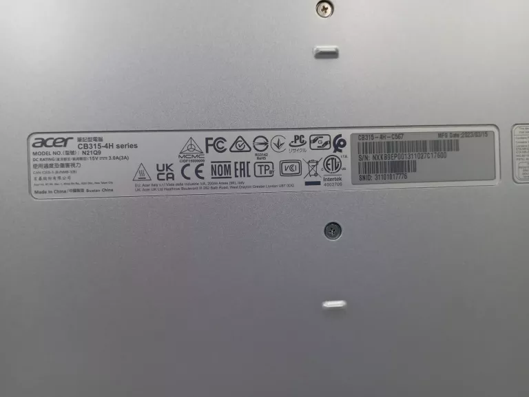 LAPTOP ACER CHROMEBOOK 315 N21Q9 8GB/128GB
