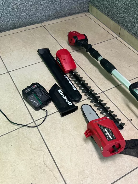 NOŻYCE NA WYSIĘGNIKU EINHELL GE-HH 18 LI T+ PIŁA DO GAŁĘZI AKU ŁAD