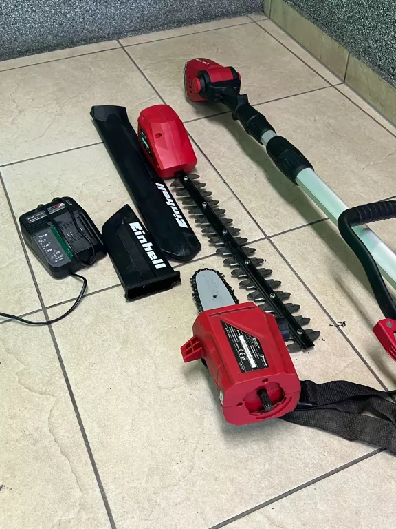 NOŻYCE NA WYSIĘGNIKU EINHELL GE-HH 18 LI T+ PIŁA DO GAŁĘZI AKU ŁAD