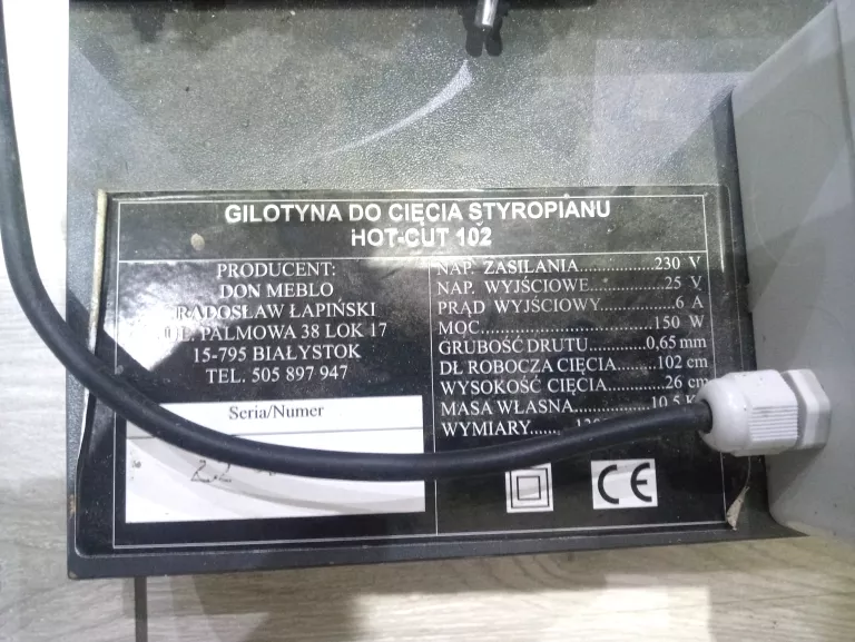 GILOTYNA DO CIĘCIA STYROPIANU HOT-CUT 102