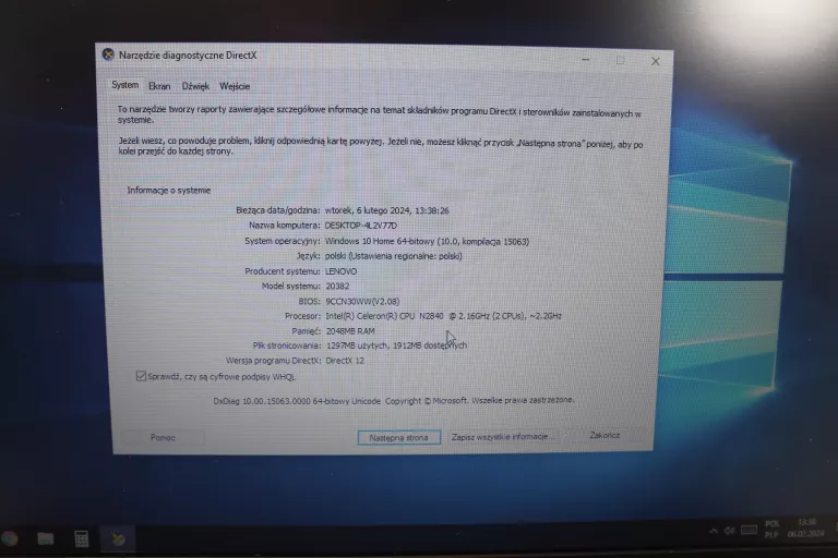 LAPTOP LENOVO B50-30 MODEL 20382 SN: CB35528658