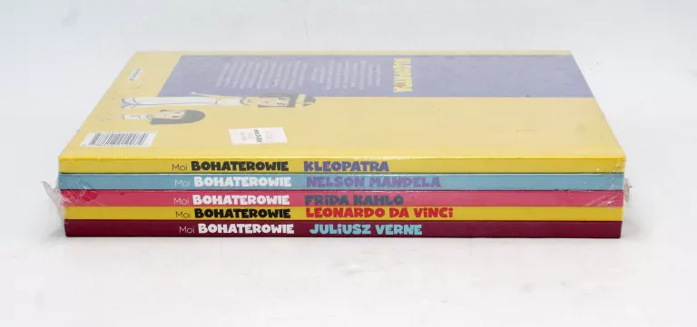 ZESTAW KSIĄŻEK -MOI BOHATEROWIE- VERNE MANDELA KAHLO DA VINCI KLEOPATRA