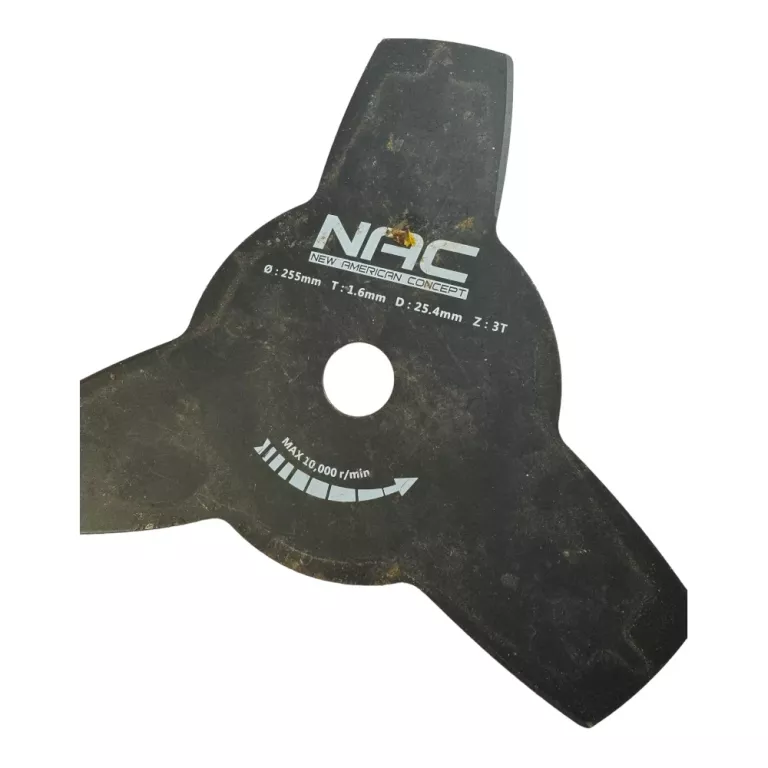 TARCZA TNĄCA DO KOSY SPALINOWEJ TRÓJZĘBNA NAC 255 MM X 25,4 MM