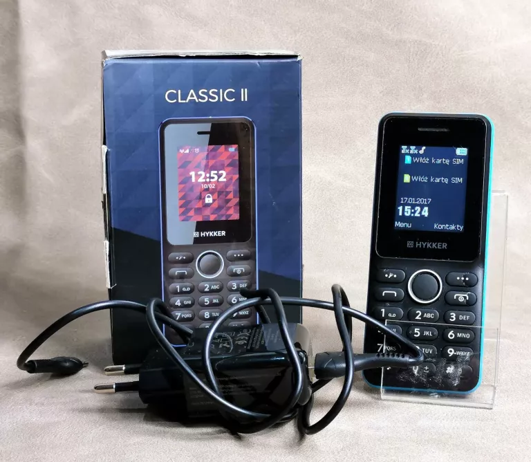 TELEFON HYKKER CLASSIC 2 ŁADOWARKA PUDEŁKO BATERIA DO WYMIANY
