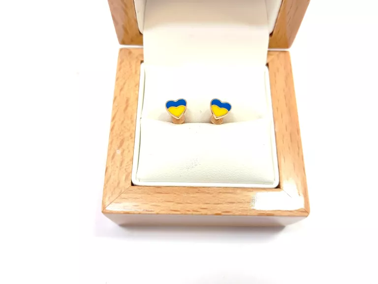 ZŁOTE KOLCZYKI SZTYFTY UKRAINA SERCE/P585/1,29G