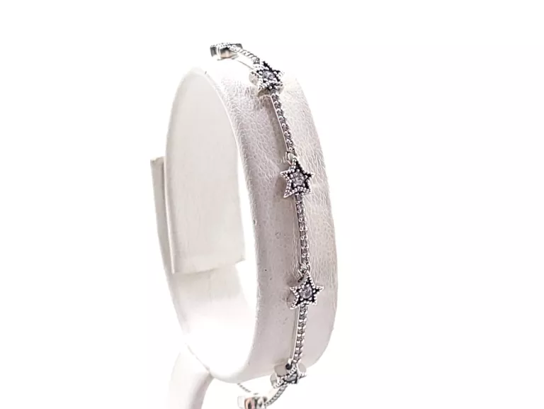 SREBRNA BRANSOLETKA PANDORA GWIAZDKI 16CM