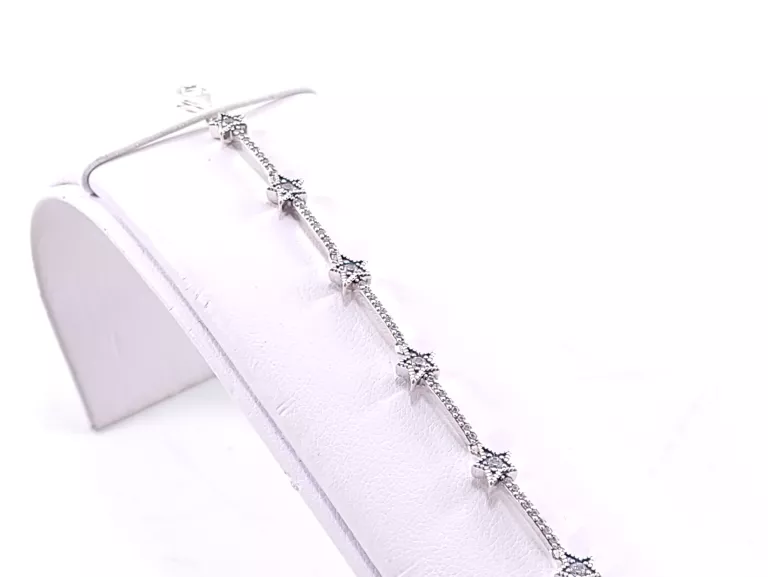 SREBRNA BRANSOLETKA PANDORA GWIAZDKI 16CM