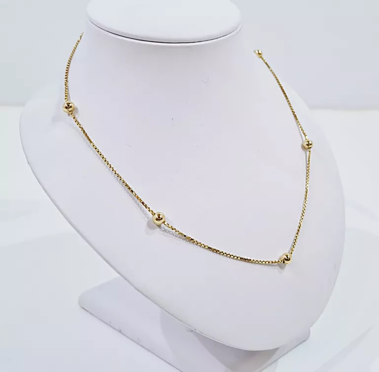 zloty-lancuszek-pr750-757g-z-kulkami-naszyjnik-stan-uzywany