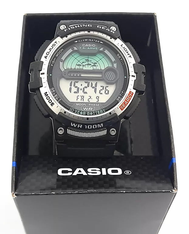 ZEGAREK MĘSKI CASIO SPORT FISHING GEAR DIGITAL WS-1200H-1AVEF Z PUDEŁKIEM
