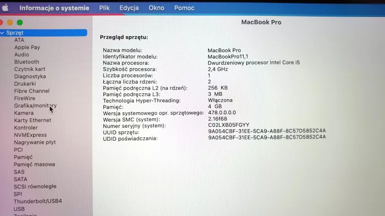 LAPTOP APPLE MACBOOK PRO 13 A1502 I5 4/128 GB SSD