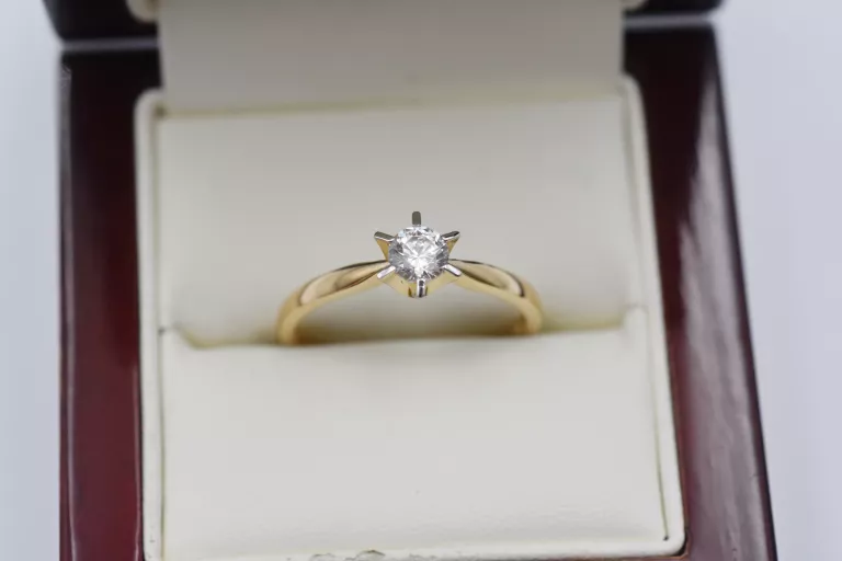 ZŁOTY PIERŚCIONEK Z CYRKONIĄ PR.585 14K R.22 2,55G