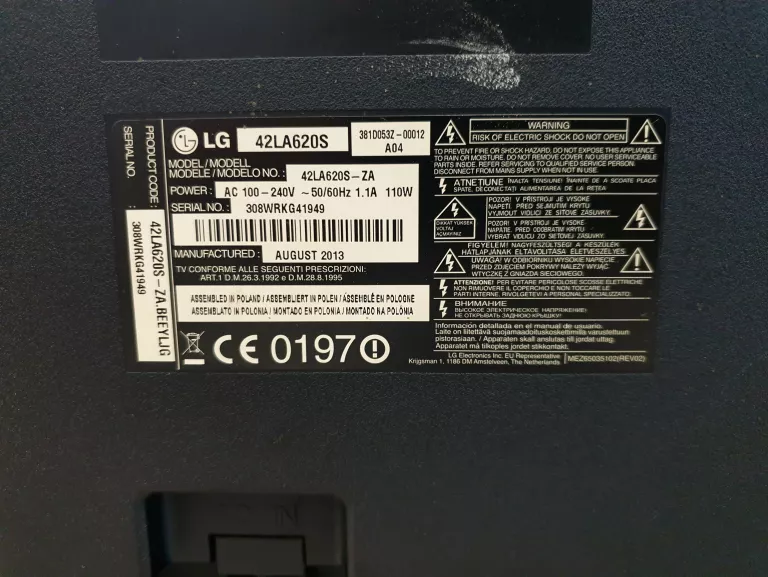 TELEWIZOR LG 42LA620S FULL HD