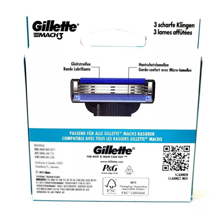 OSTRZA ŻYLETKI NOŻYKI WYMIENNE DO GOLENIA GILLETTE MACH 3 6 SZT