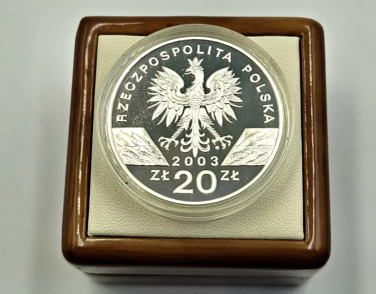 SREBRNA MONETA 20 ZŁ WĘGORZ EUROPEJSKI