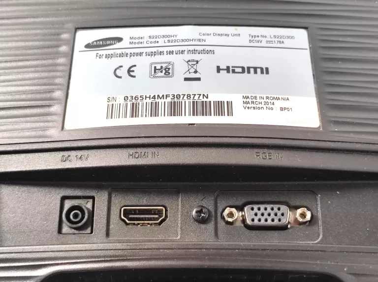 MONITOR LED SAMSUNG S22D300HY 22 " 1920 X 1080 PX TN