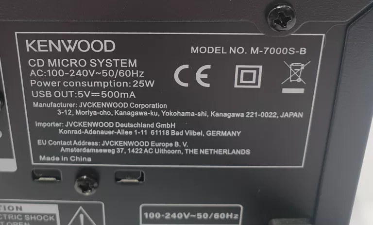 WIEŻA KENWOOD M-7000S-B WIFI DAB+ SPOTIFY BLUETOOTH FM CD MP3 USB 2 X 30 W