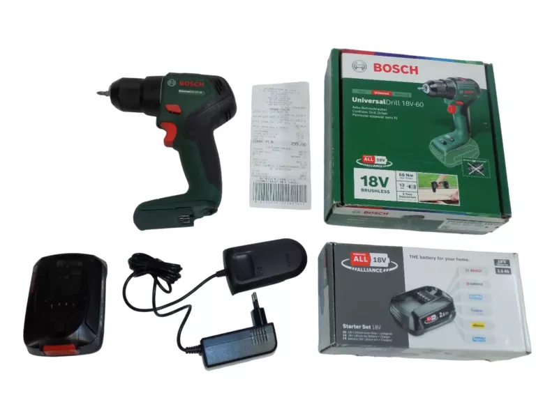 WKRĘTARKA BOSCH UNIVERSALDRILL 18V-60 BODY + BATERIA 2,5AH/18V +GWR