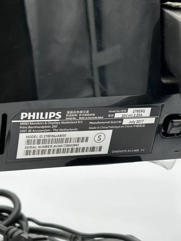 MONITOR PHILIPS E-LINE 278E8QJAB/00 USZKODZONY