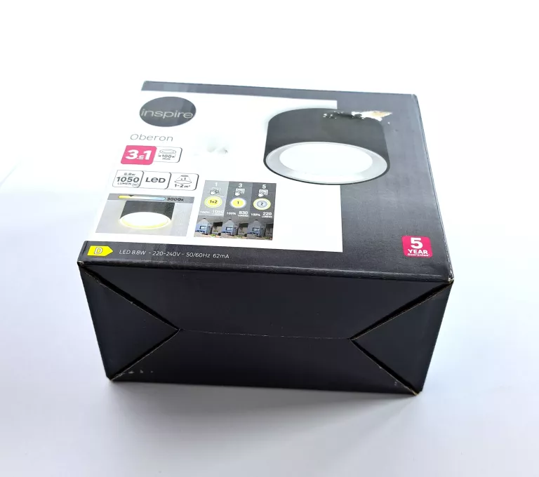 INSPIRE OPRAWA NATYNKOWA OBERON IP20 ŚR. 10 CM CZARNA LED
