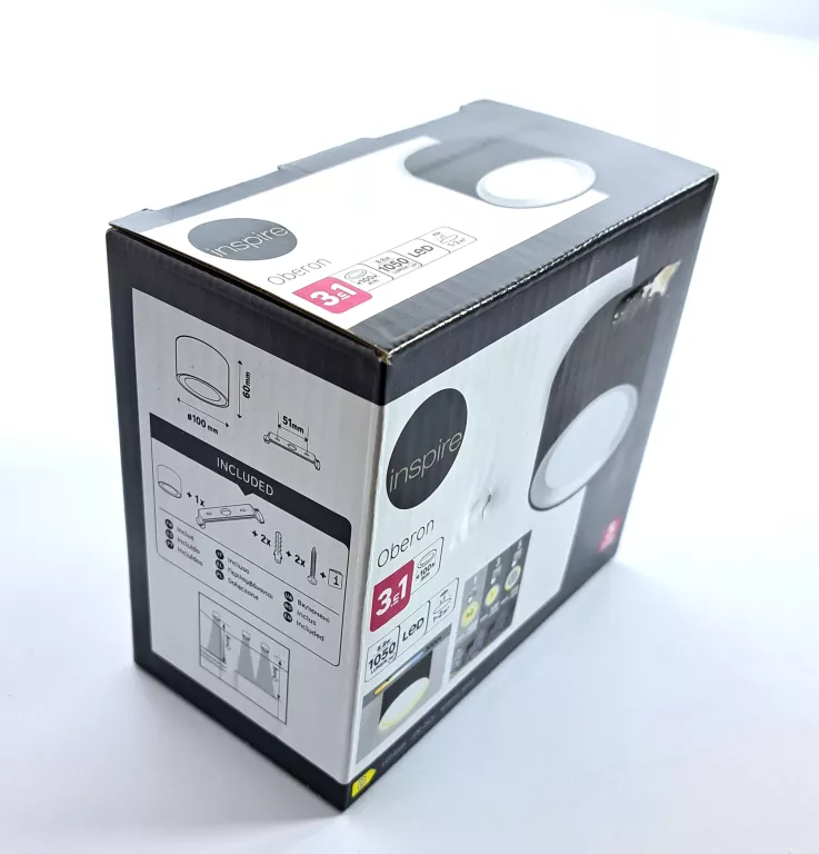 INSPIRE OPRAWA NATYNKOWA OBERON IP20 ŚR. 10 CM CZARNA LED