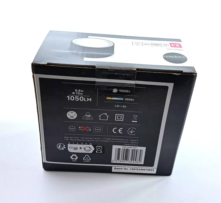 INSPIRE OPRAWA NATYNKOWA OBERON IP20 ŚR. 10 CM CZARNA LED