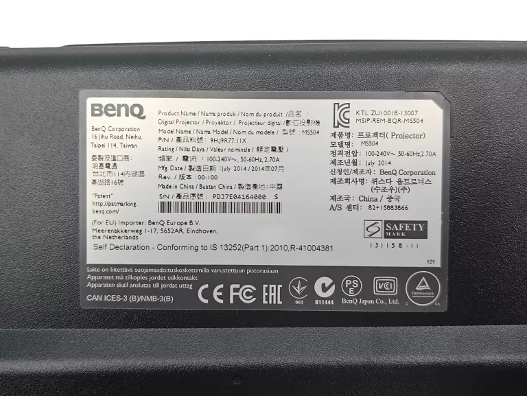 PROJEKTOR MULTIMEDIALNY BENQ MS504 PRZEBIEG: 274H
