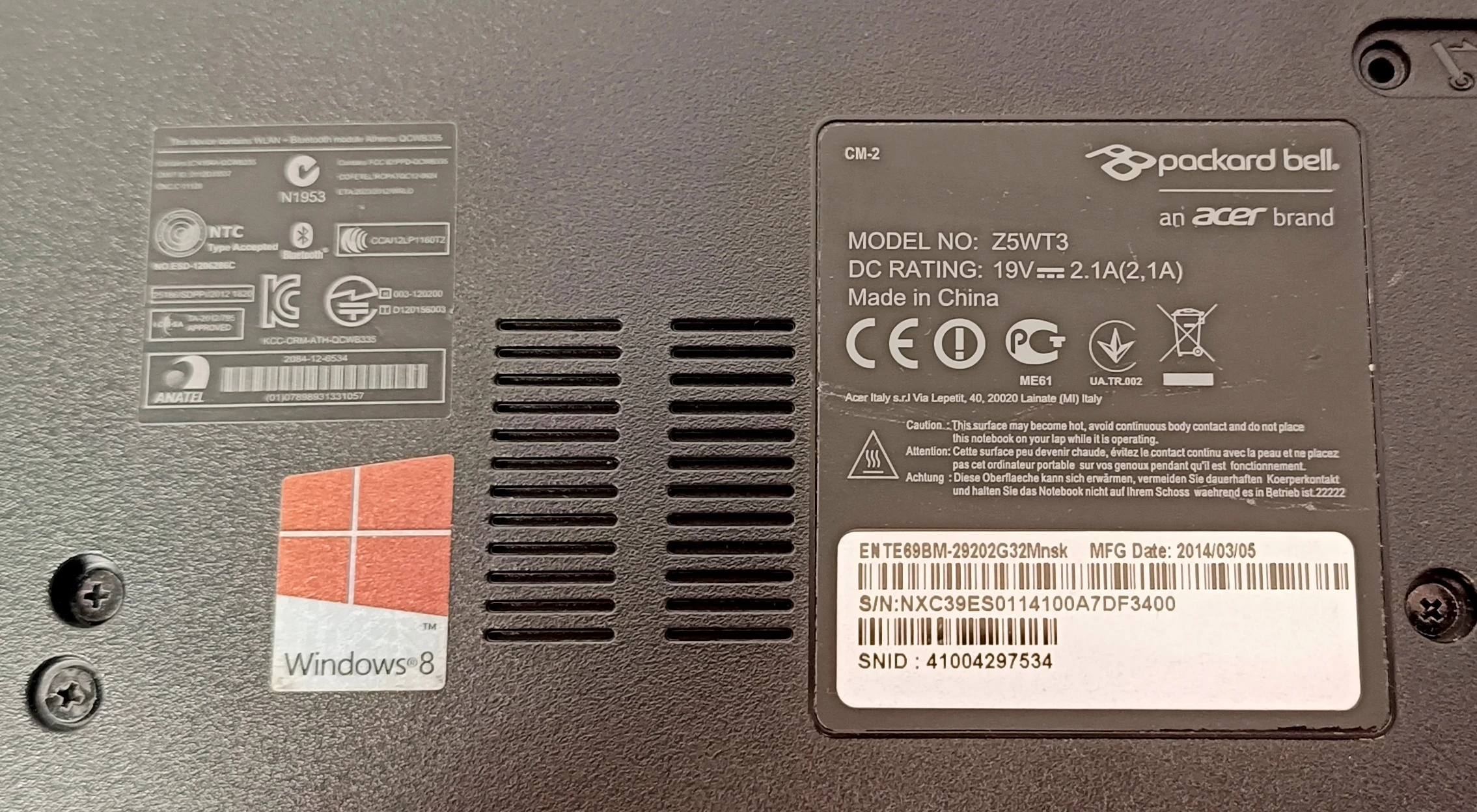 laptop-packard-bell-z5wt3-seria-procesora-intel-celeron-n