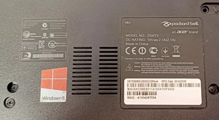 laptop-packard-bell-z5wt3-seria-procesora-intel-celeron-n