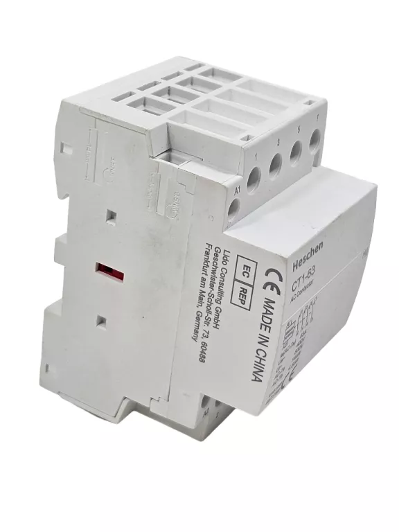 DOMOWY STYCZNIK PRĄDU PRZEMIENNEGO HESCHEN CT1-63 4-BIEGUNOWY AC 220/240 V