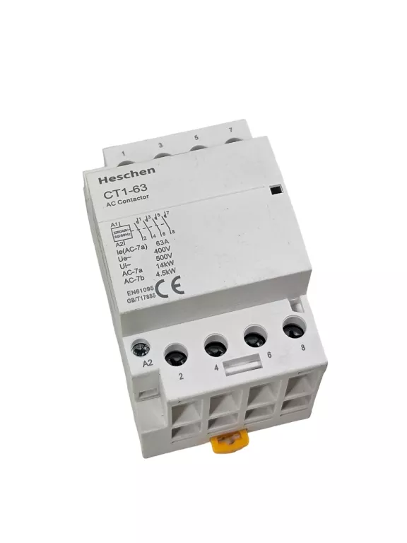 DOMOWY STYCZNIK PRĄDU PRZEMIENNEGO HESCHEN CT1-63 4-BIEGUNOWY AC 220/240 V