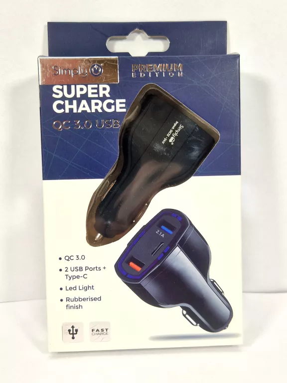 ŁADOWARKA SAMOCHODOWA SIMPLY SUPER CHARGE QC 3.0 USB C