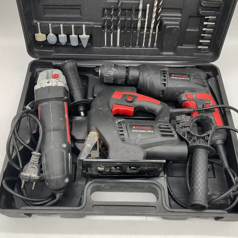 TOOLTEC ZESTAW NARZĘDZI WYRZYNARKA WIERTARKA SZLIFIERKA