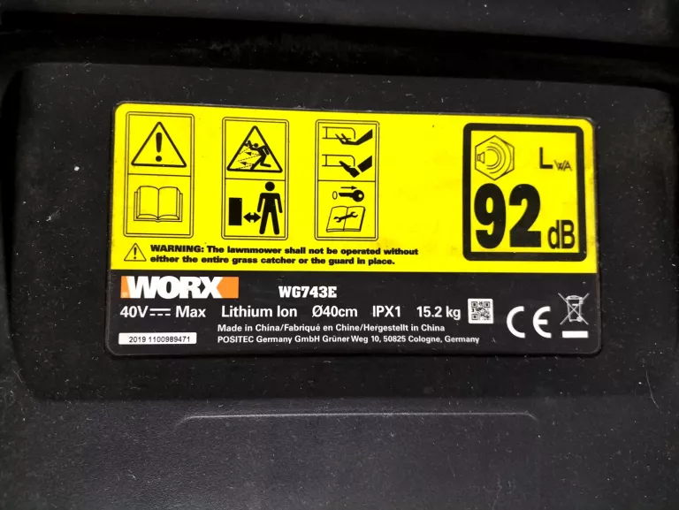 KOSIARKA AKUMULATOROWA WORX WG743E + ŁADOWARKA + 2 AKU