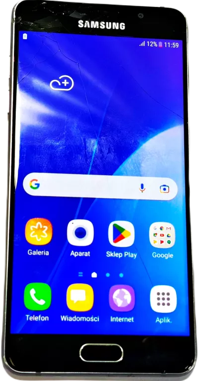 SAMSUNG GALAXY A5 2016 SM-A510F 2GB/16GB CZARNY PĘKNIĘTY RÓG