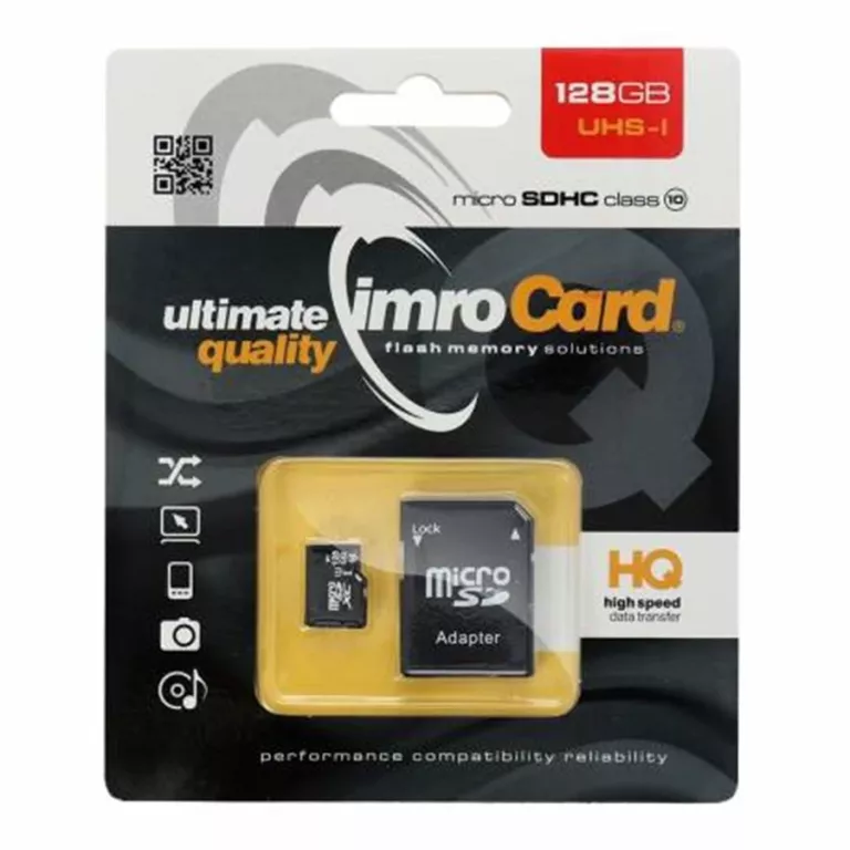 KARTA PAMIĘCI IMRO MICROSD 128GB CLASS 10 UHS 100MB/S Z ADAPTEREM SD