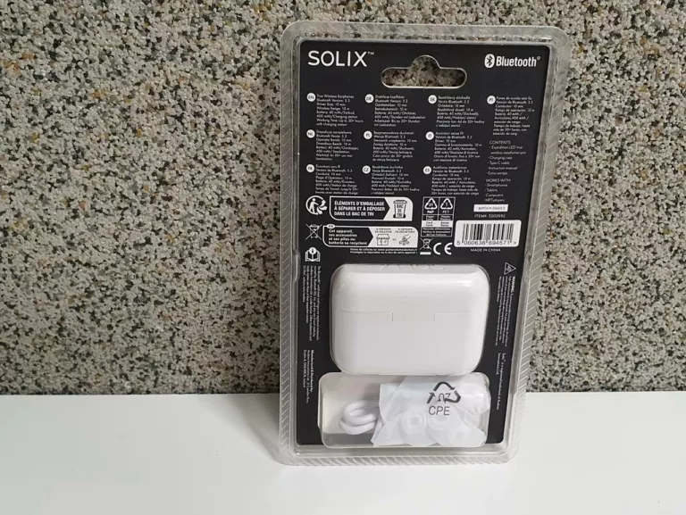 SŁUCHAWKI BLUETOOTH SOLIX BIAŁE LED