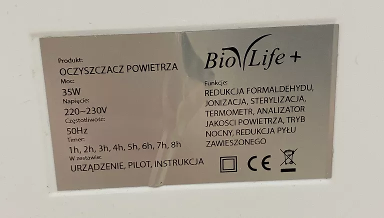 OCZYSZCZACZ POWIETRZA BIOLIFE +