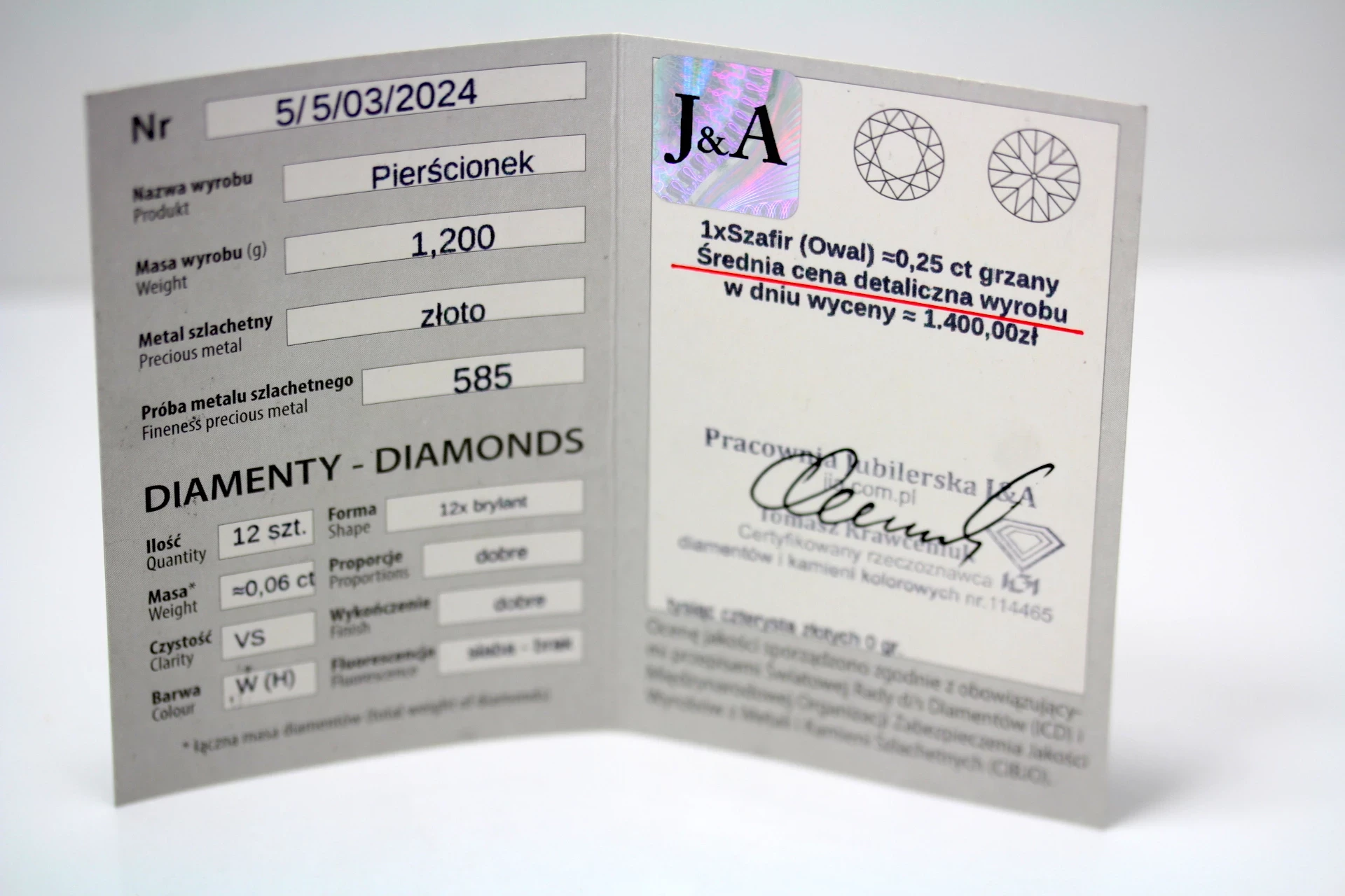 zloty-pierscionek-1x-szafir-025g-12x-brylant-006ct-585-12g-r11-stan-11323-2