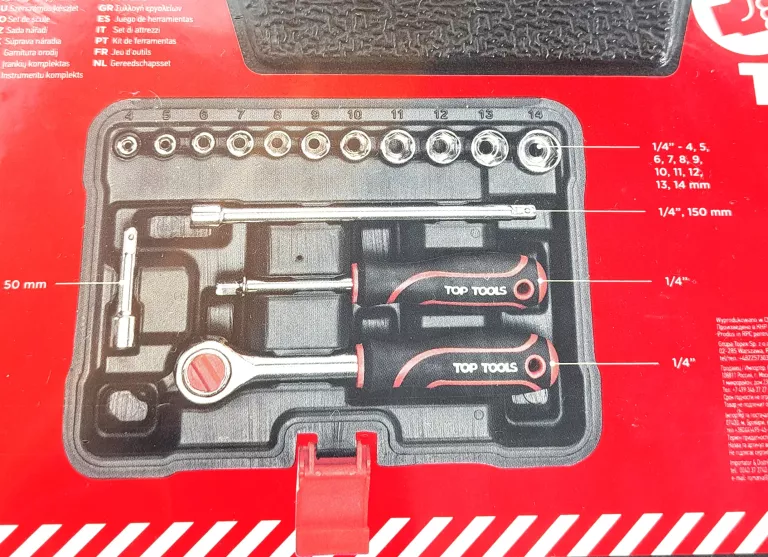ZESTAW NARZĘDZIOWY TOP TOOLS 15 ELEMENT KOMPLET