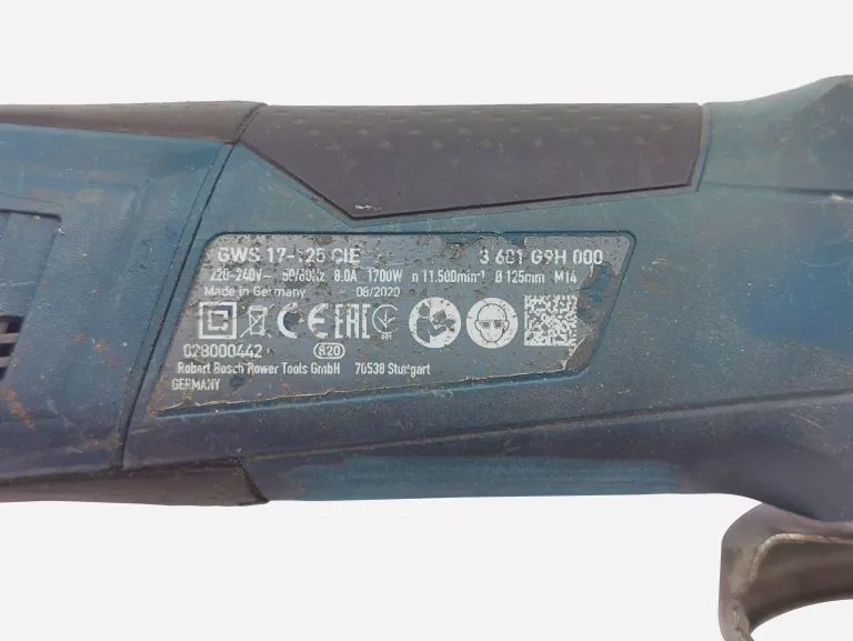SZLIFIERKA KĄTOWA BOSCH GWS 17-125 CIE 1700W 125MM 08/2020R - REG. OBROTÓW