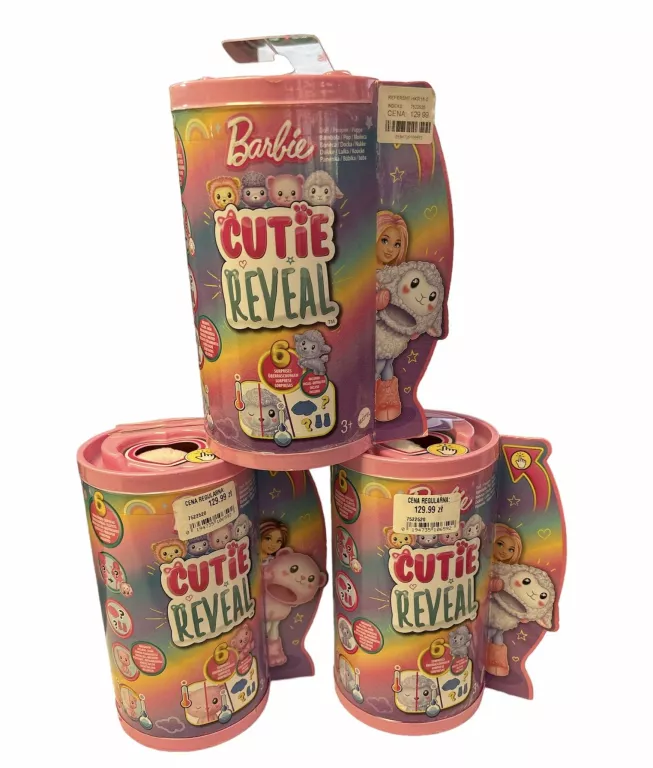 BARBIE CUTIE REVEAL LALKA CHELSEA RÓŻOWY MIŚ + ZWIERZĄTKO HKR19