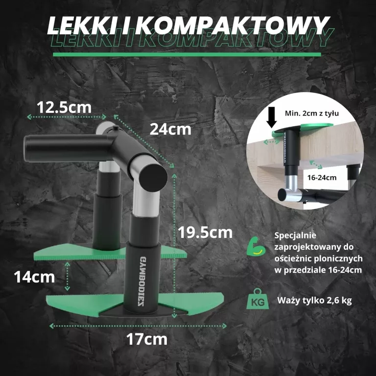 SKŁADANY DRĄŻEK DO PODCIĄGANIA GYMBODIEZ FLEX UP NA FUTRYNĘ DRZWI