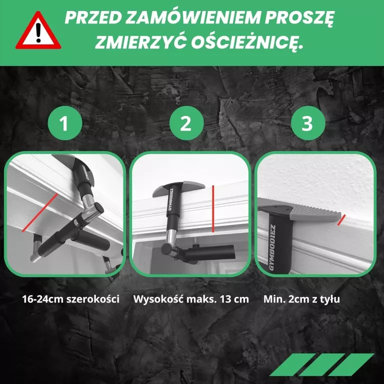 SKŁADANY DRĄŻEK DO PODCIĄGANIA GYMBODIEZ FLEX UP NA FUTRYNĘ DRZWI