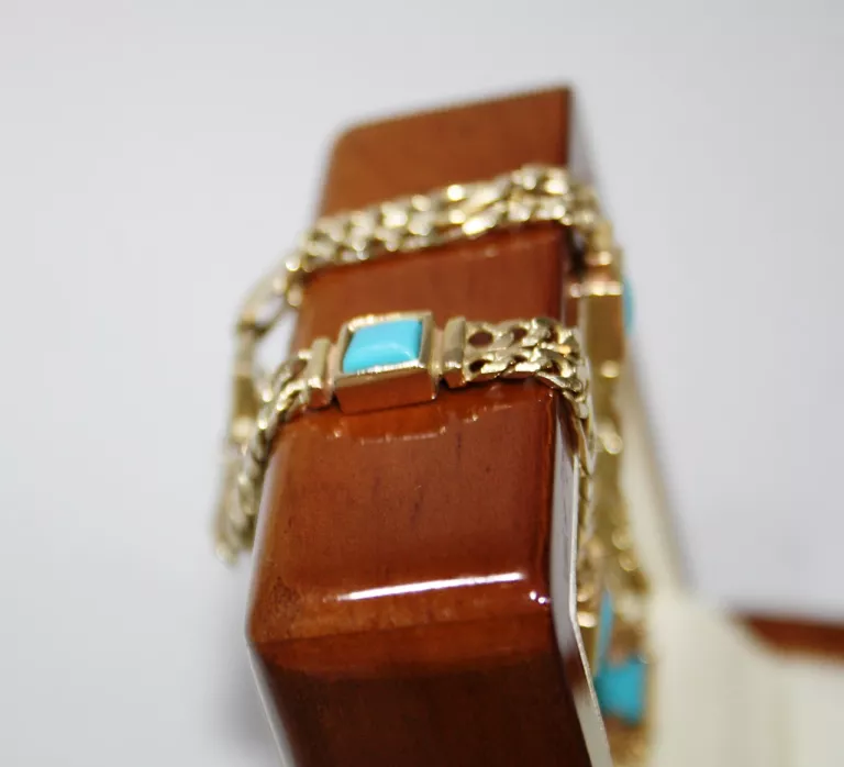 boska-zlota-bransoletka-z-niebieskimi-oczkami-1002g-r20-cm-marka-bez-marki