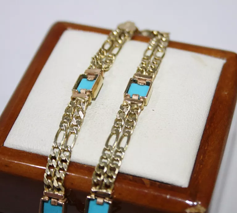 boska-zlota-bransoletka-z-niebieskimi-oczkami-1002g-r20-cm-kolor-dominujacy-zloty