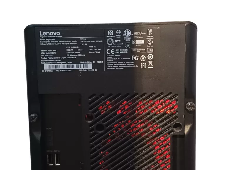 KOMPUTER LENOVO LEGION T530-28ICB I5-8400 GTX1050 8GB RAM 1000GB HDD