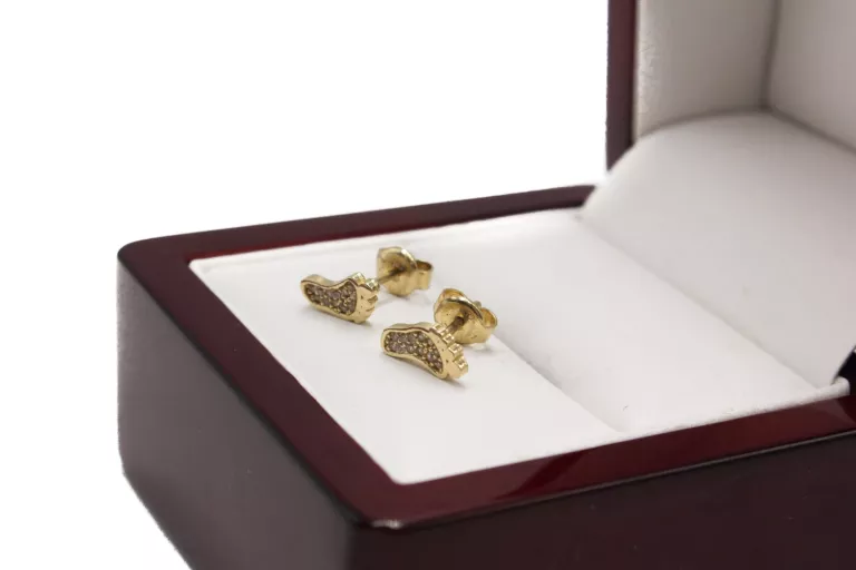 promocja-zlote-kolczyki-stopki-stopa-chrzciny-dziecko-585-118g-prusa-60-pruszkow