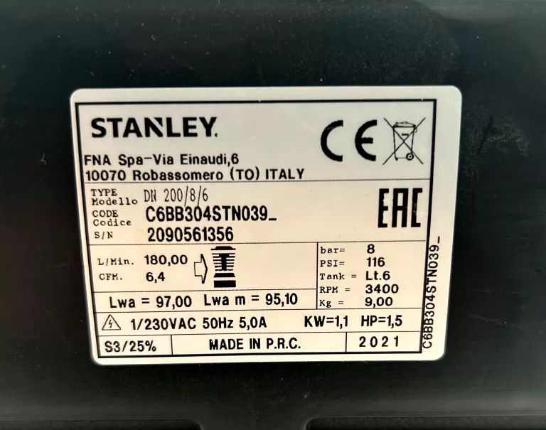 KOMPRESOR STANLEY DN 200/8/6